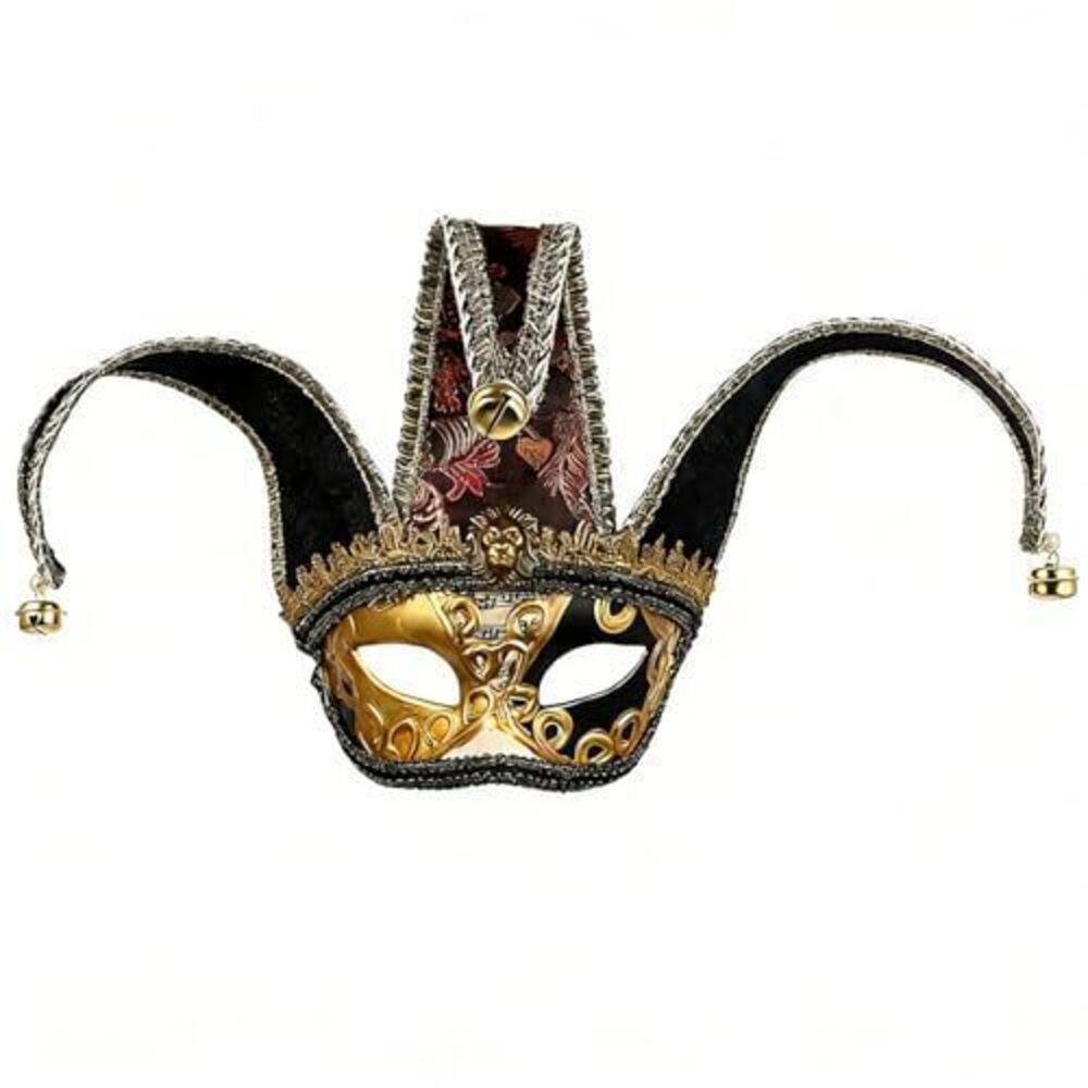 9896 Venetian Jester Mask Masquerade Vintage Half Face Masks for Mardi Gras